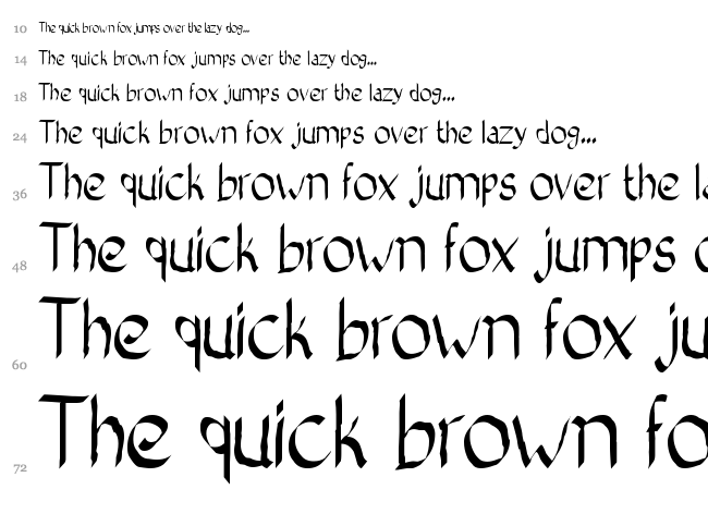 Bad Calligraphic 2 font waterfall